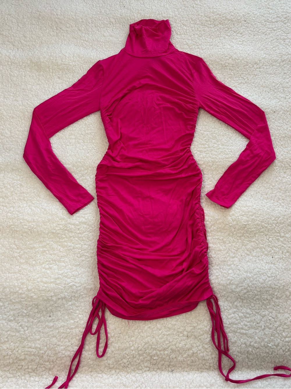Forever 21 Women Pink Bodycon Ruched Sides Mini Dress
